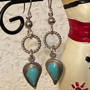 Silver and Turquoise Drop Earrings